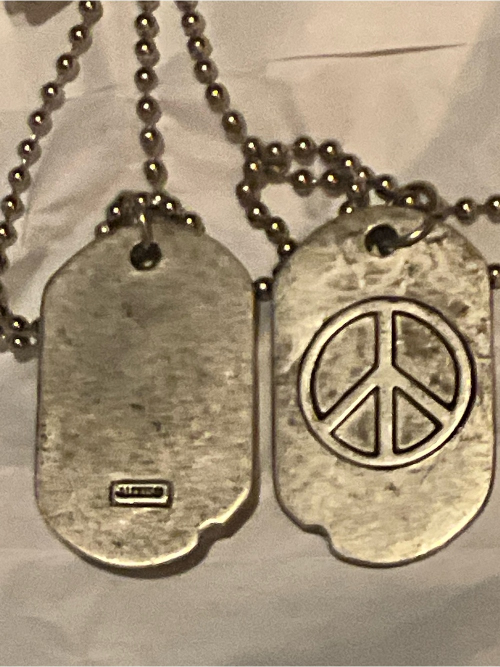 Alexis KIRK signed PEACE SIGN 35”necklace vintage 1970’/80 NWOT READ DESCRIPTION